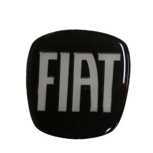 Adesivo Fregio fiat 500L 500X 500 Logo Stemma 3d Resinato Nero e Bianco R3