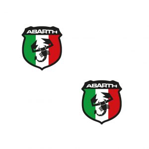 Adesivi pvc Abarth con tricolore e scorpione compatibili Fiat 500 Punto A48