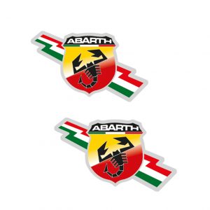 Adesivi sticker Abarth con freccia tricolore compatibili con fiat 500 punto A49