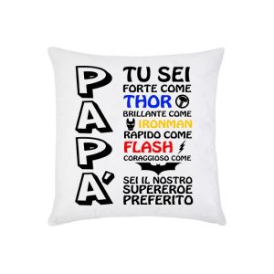 Federa e imbottitura cuscino "Papà, personalizzabile a scelta idea regalo per la festa del papà