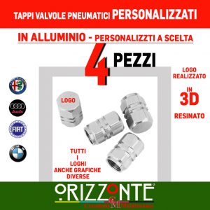 4x Tappi Valvole Pneumatici coprivalvola per Auto Moto Alluminio Personalizzati