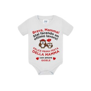 Body neonato in cotone  personalizzato Brava mamma