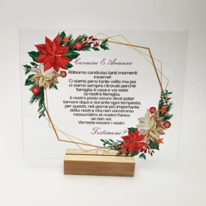 Proposta Per Testimone In Plexiglass Stella Di Natale- Vuoi Essere La Mia/ Il Mio Testimone?