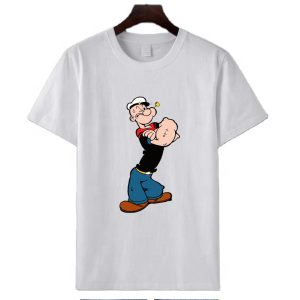T-Shirt manica corta uomo donna bambino in cotone personalizzata con Braccio di Ferro