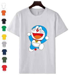 T-Shirt uomo donna bambino in cotone manica corta personalizzata con Doraimon