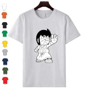T-Shirt uomo donna bambino in cotone manica corta personalizzata con Gigi la Trottola bianco e nero