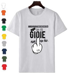 T-Shirt in cotone manica corta uomo donna personalizzata con frase "Ambaraba"