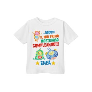 T-Shirt bimbo bimba in cotone personalizzata compleanno mostruoso