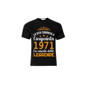 T-Shirt uomo donna in cotone personalizzata la vita comincia a 50 anni