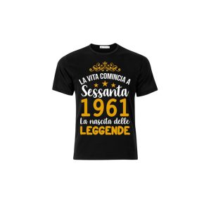 T-Shirt uomo donna in cotone personalizzata la vita comincia a 60 anni