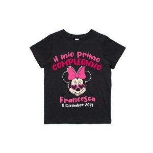 T-Shirt in cotone per bimba personalizzata compleanno Minnie