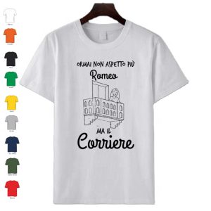 T-Shirt donna bambina manica corta in cotone personalizzata con frase Ormai non aspetto più..