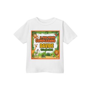 T-Shirt bimbo bimba in cotone personalizzata compleanno giungla