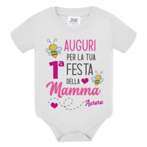 Body neonato in cotone personalizzato Prima festa della mamma