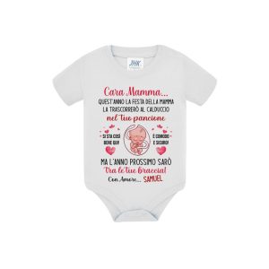 Body neonato in cotone personalizzato Cara mamma