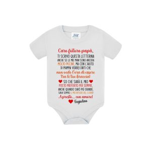 Body neonato in cotone manica corta personalizzato Caro futuro papà