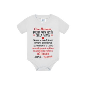 Body bimbo bimba in cotone personalizzato Ciao mamma