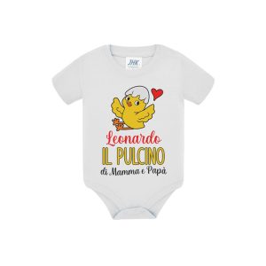 Body neonato in cotone personalizzato con nome e il Pulcino di....