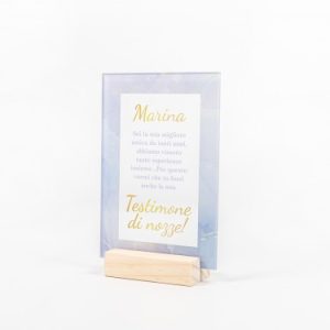 Proposta Per Testimone In Plexiglass Con Cornice E Pennellate Lilla- Vuoi Essere La Mia/ Il Mio Testimone?