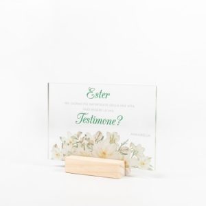 Proposta Per Testimone In Plexiglass Tema Fiori Bianchi Vuoi Essere La Mia/ Il Mio Testimone?