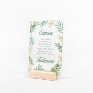 Proposta Per Testimone In Plexiglass Tema Foglie Ulivo - Vuoi Essere La Mia/ Il Mio Testimone?