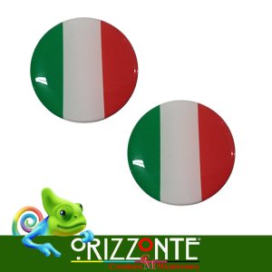 Adesivo circolare resinato effetto 3D Tricolore Italia Italy Stickers 2 pezzi