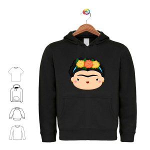Felpa con cappuccio e tasche cotone felpato uomo donna personalizzata Frida