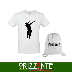 T-shirt con sacca  personalizzata con nome maglietta fortnite bambino bambina