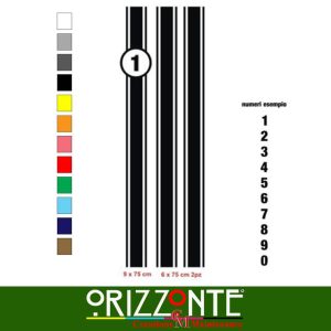 Kit 3 Adesivi con NUMERO PERSONALIZZATO moto scooter vespa