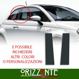 Adesivi per montanti portiera Fiat 500 Abarth coppia dx - sx decalcomanie A18