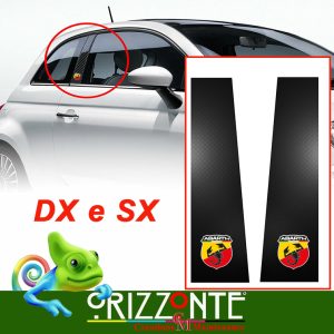 Adesivi portiere laterali compatibili Fiat 500 Abarth effetto carbon lucido A20