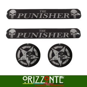 Set 4 pezzi adesivo 3d Punisher teschio Resinato Moto casco Decal Auto