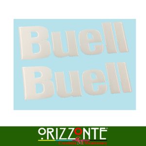 Adesivi Resinati Sticker 3D BUELL compatibili coppia Serbatoio WHITE Bianco R56