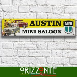 Banner Austin mini per garage officine moto in pvc e occhielli decalcomanie