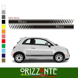 Fasce adesive Fiat 500 laterali fiancate adesivi sticker tuning sport stripe A12