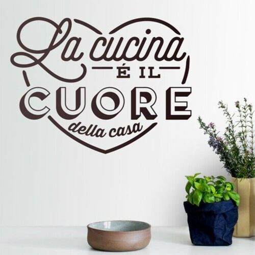 Adesivo murale La Cucina é il Cuore della Casa vinile stickers A52