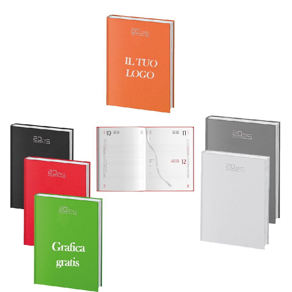 Agenda Giornaliera 2025 Personalizzabile 15x21 cm grafica e stampa inclusa 10 pz