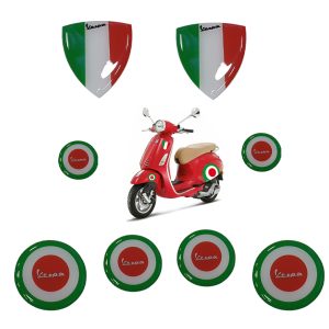 Adesivi resinati tricolore Italia per moto vespa piaggio e casco effetto 3d R68