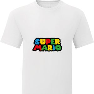 T-Shirt cotone personalizzata Super Mario Maglie uomo donna bambino decalcomanie