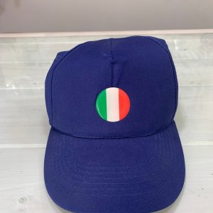 Cappellino colore blu con adesivo resinato bandiera dell' italia