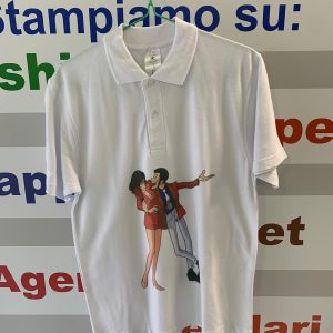 Polo unisex stampa Lupin e Margot