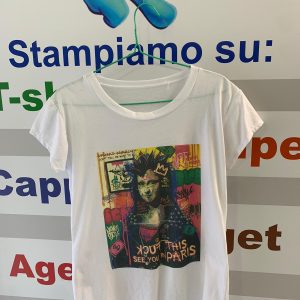 T-Shirt da donna, colore bianca, stampa Monnalisa