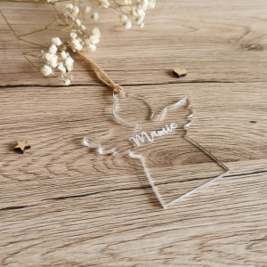 Decorazione angelo personalizzabile con nome in plexiglass