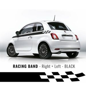 Fasce adesive compatibili fiat 500 fascia nera con finale a scacchi